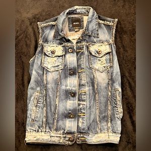Custom M.A.O Sleeveless Jean Jacket Size Medium Brand New 100% Authentic